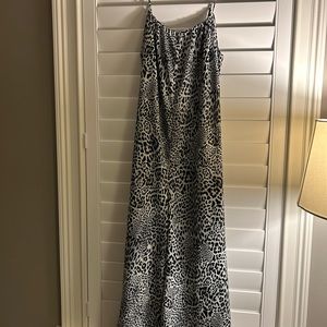 Anthropologie animal print satin jumpsuit XS